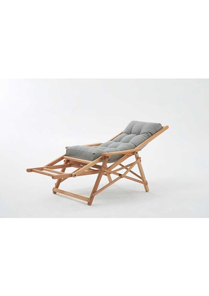 Most Sunbed Şezlong Su Bazlı %100 Ağaç Outdoor Gri Kumaş Silikon Dolgu(Evinize Teslim) Gri fırsatları