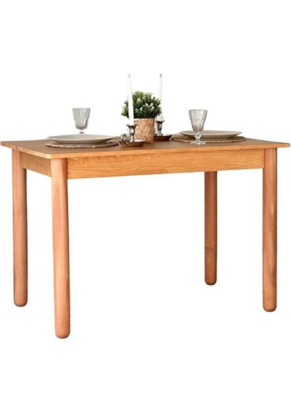 Bohem Natural Ahşap Masa Sandalye Takımı 80X120