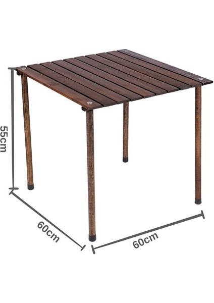 Ahşap Katlanır Masa Sandalye Seti Antrasit Iskelet Hardal Kılıf -60X60X55 Masa fiyatları