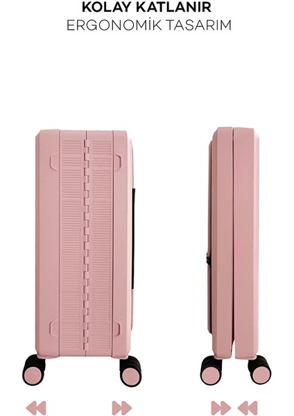 Katlanır Valiz Pembe 20 Inç