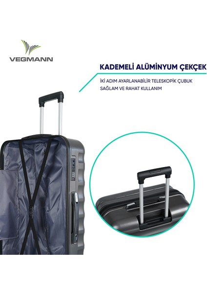 Delphin Seri Antrasit 3'lü Valiz Seti Antrasit