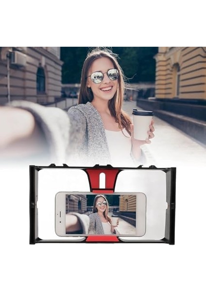Cep Telefonu Için Tutucu Kafes, Canlı Yayın Vlog, Kick, Youtubes Için Mini Taşınabilir Panel, Kıskaçlı Telefon Tutucu, Youtube ve Yayıncı Telefon Sabitleyici PU3007 (PU3007 - Kırmızı)