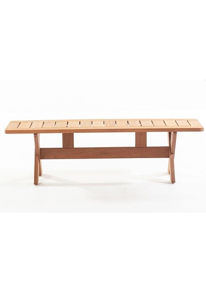 Focus 180X45 Iroko Ahşap Bank Mutfak Salon Bank Ağaç Sandalye