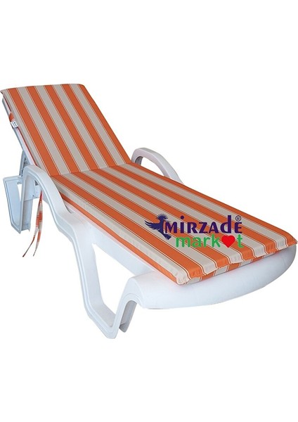 Mi̇rzade Şezlong Mi̇nderi̇ Standart Su Geçi̇rmez Malzeme-Turuncu Krem