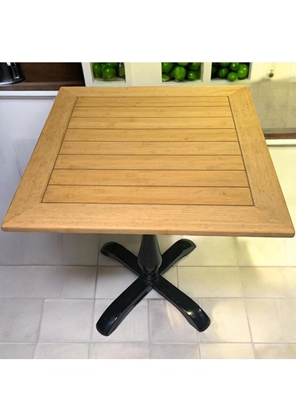 Cafe Masa Bambu Ahşap Yemek Masası 70 x 70