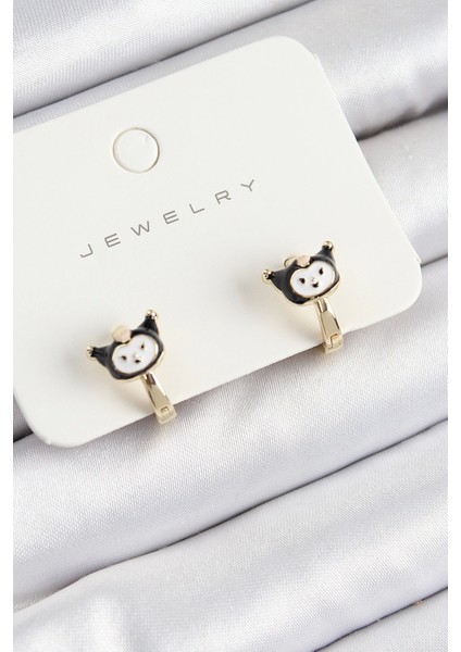 Pirinç Kuromi Model Gold Renk Çocuk Küpe