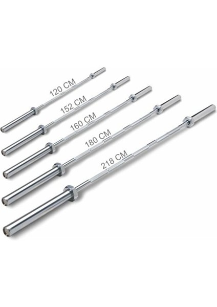 Olımpıc 120 cm Krom Kaplı Çelik Bar/ 250 kg Tasıma Kapasitesi