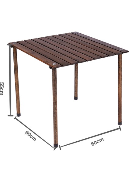 Ahşap Katlanır Masa Sandalye Seti Antrasit Iskelet Turkuaz Kılıf, 60X60X55 Masa modelleri