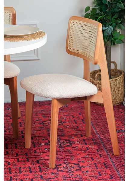 Mirla Oval Ahsap Natural Masa Sandalye Takımı 80X130 fırsatları