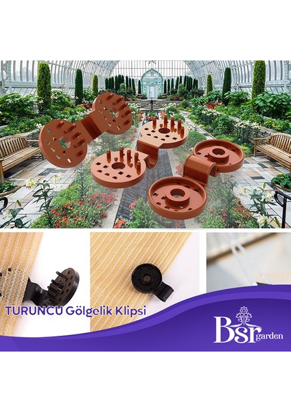 Gölgelik Klipsi 50 Adet Turuncu Uv Katkılı Bsr Garden modelleri