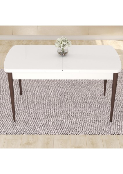 Kar Serisi 80X132 Açılabilir Mdf Beyaz Ceviz Ayak Masa Takımı ve 4 Antrasit Sandalye Antrasit modelleri