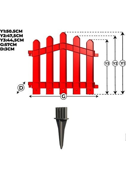Dekoratif Plastik Bahçe ve Peyzaj Çiti 1 Adet Çit (Y: 50 cm / G: 55 Cm) Toprak Ayaklı - Kahverengi modelleri