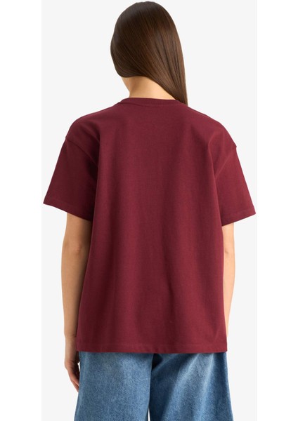 Oversize Geniş Kalıp Bisiklet Yaka Basic Düz Kısa Kollu Tişört indirimleri