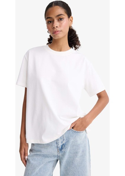 Regular Fit Bisiklet Yaka Basic Düz Premium Kısa Kollu Tişört F7105AX25AU modelleri