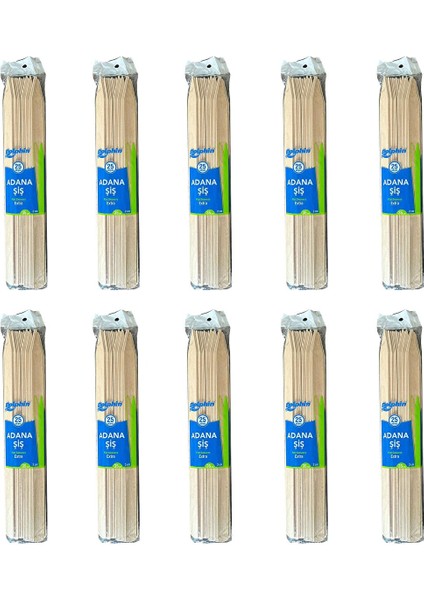 Dolphin Bambu Ahşap Adana Çöp Şiş - Boy : 35 Cm. / En : 2 Cm. - 25 Adetlik 10 Paket