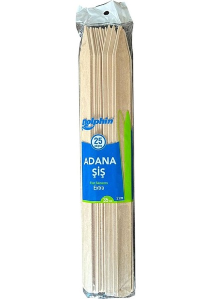 Dolphin Bambu Ahşap Adana Çöp Şiş - Boy : 35 Cm. / En : 2 Cm. - 25 Adetlik 10 Paket fiyatları