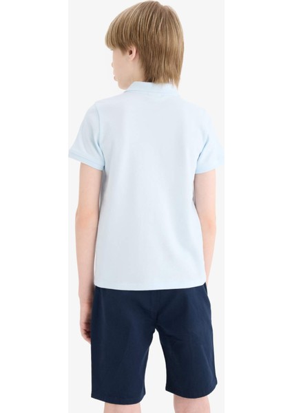 Erkek Çocuk Polo Yaka Basic Düz Pike Okul Tişörtü K1689A625AU