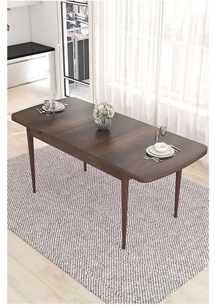 Eva Serisi, 80X132 Açılabilir Mdf Barok Ahşap Desen Mutfak Masası ve 6 Sandalye Mor fırsatları