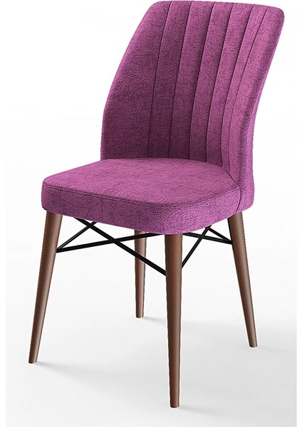 Eva Serisi, 80X132 Açılabilir Mdf Barok Ahşap Desen Mutfak Masası ve 6 Sandalye Mor indirimleri
