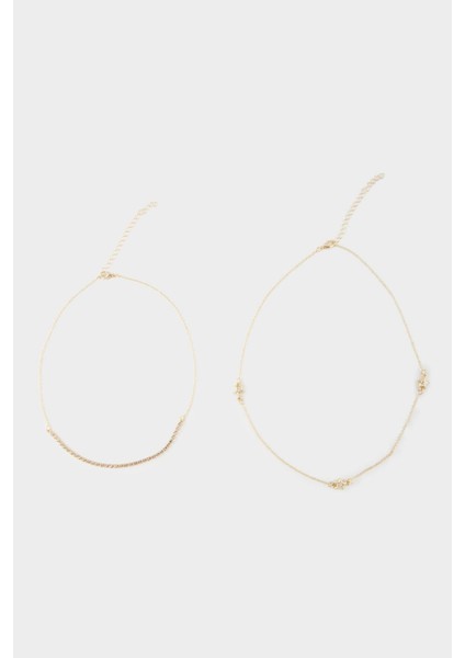 Kadın 2'li Gold Kolye F6001AXNS