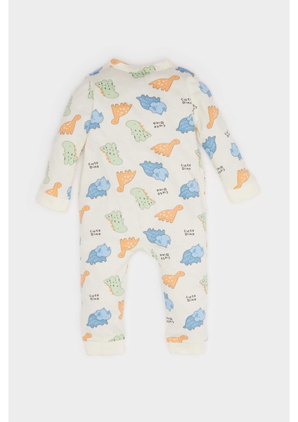 Erkek Bebek Yenidoğan Dinozor Baskılı Penye Tulum F0122A525AU fırsatları