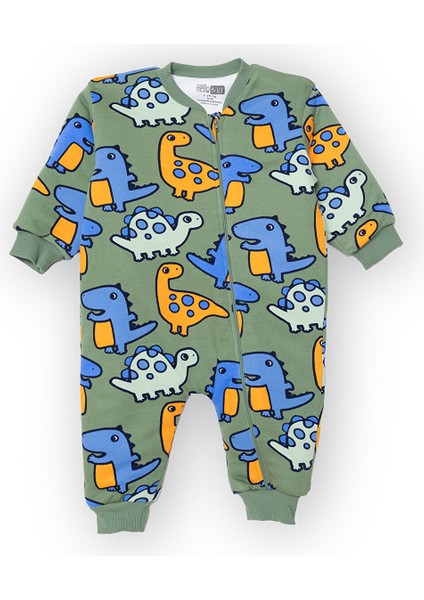 Erkek Bebek Uyku Tulumu Fermuarlı Bisiklet Yaka Uzun Kol