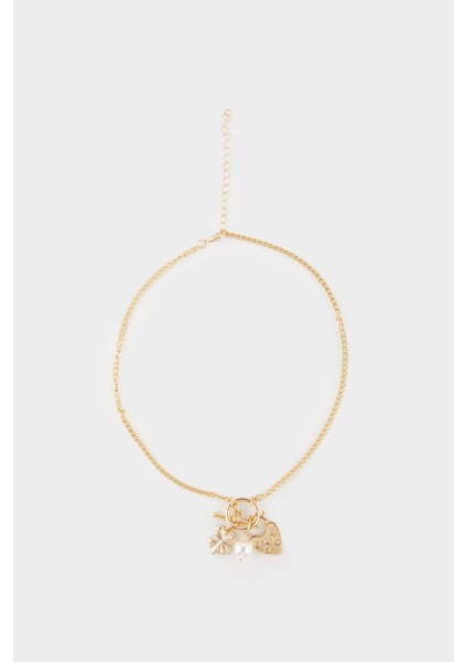 Kadın Kalpli Gold Kolye F5995AXNS
