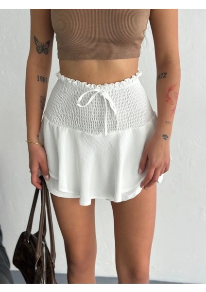 Ayrobin Şortlu Etek - Beyaz modelleri