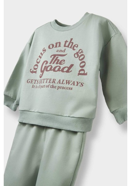 Erkek Bebek 2'li Takım Baskılı Sweatshirt Beli Lastikli Eşofman Altı E9261A525AU modelleri