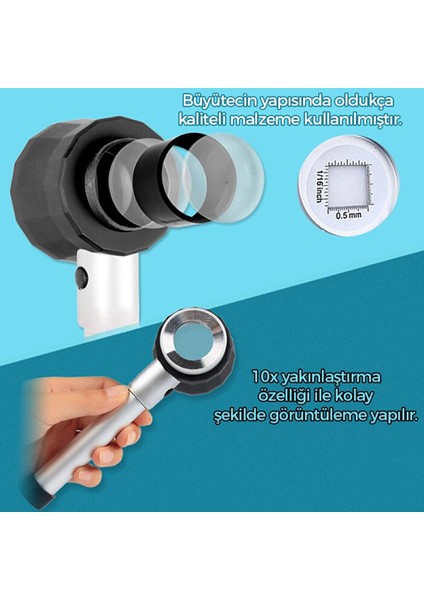 10X3L LED Aydınlatmalı Pipo Büyüteç indirimleri