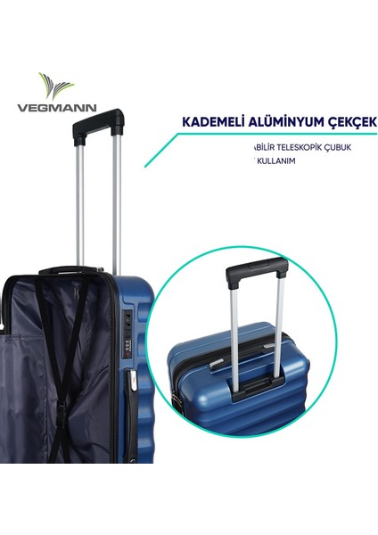 Delphin Seri Mavi 3'lü Valiz Seti Mavi