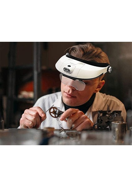 MG81001-G LED Işıklı Gözlük Kafa Büyüteci fırsatları