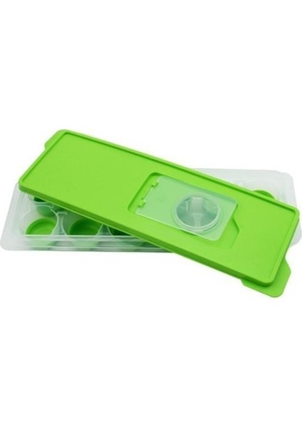 OMB Store 12li Kapaklı Yapışmaz Silikon Tabanlı Plastik Küp Buz Kalıbı