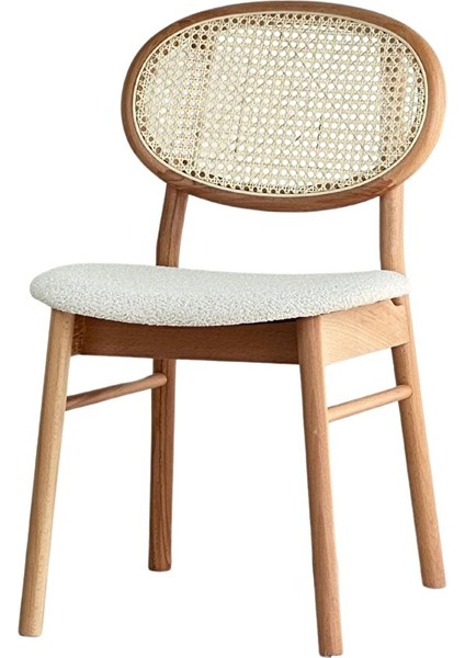 Tinda Natural Ahşap Yuvarlak Masa Sandalye Takımı 90X90
