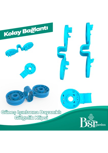 50 Adet Gölgelik Klipsi Mavi Uv Katkılı Bsr Garden fırsatları