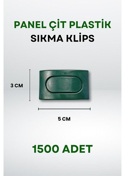 Panel Çit Plastik Sıkma Klips - Akıllı Vidalı (1500 Adet) - Yeşil fiyatları