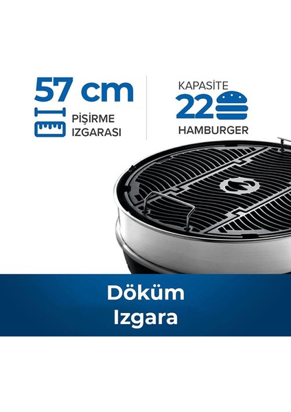Professional 22 Kömürlü Mangal | Barbekü 57CM indirimleri