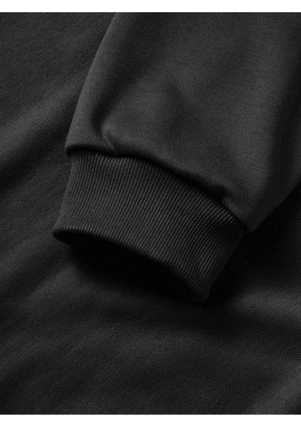10 Kasıma Özel Üç Iplik Kapşonlu Baskılı Sweatshirt - Siyah modelleri
