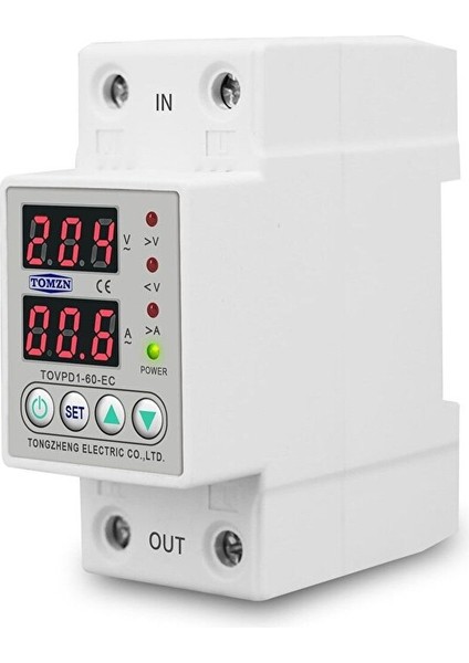 Voltaj ve Akım Koruma Rölesi Yüksek Alçak Gerilim Koruyucu Monofaz 40A Elektrik Bekçisi