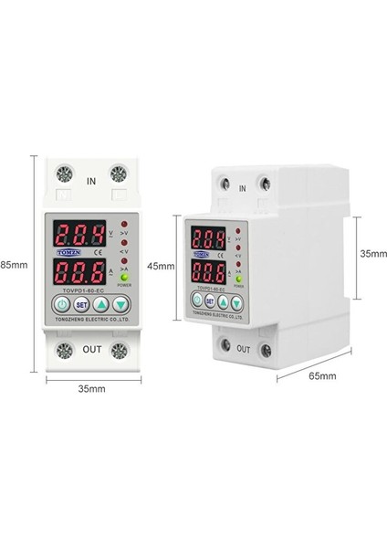 Voltaj ve Akım Koruma Rölesi Yüksek Alçak Gerilim Koruyucu Monofaz 40A Elektrik Bekçisi fırsatları