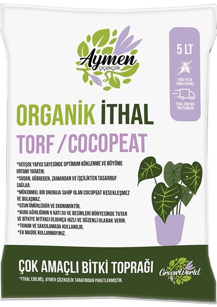 5 Litre Ithal Torf Cocopeat Ponza Taşı Özel Karışım Saksı Harcı Bitki Toprağı - Kokopit 5 Litre