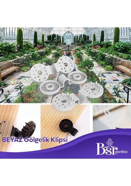 Gölgelik Klipsi 50 Adet Beyaz Uv Katkılı Bsr Garden fiyatları