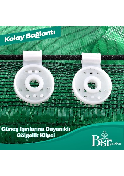 100 Adet Beyaz Gölgelik Klipsi Uv Katkılı ( Güneşe Karşı Dayanıklı ) Bsr Garden