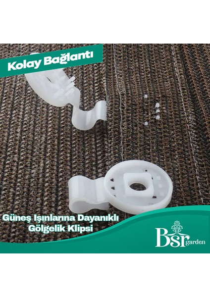 100 Adet Beyaz Gölgelik Klipsi Uv Katkılı ( Güneşe Karşı Dayanıklı ) Bsr Garden indirimleri