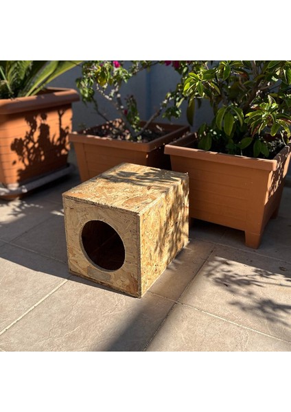 Kedi Evi Dış Ortam Uygun Ahşap Kedi Evi 34X27X24 cm Sokak Hayvanları Için