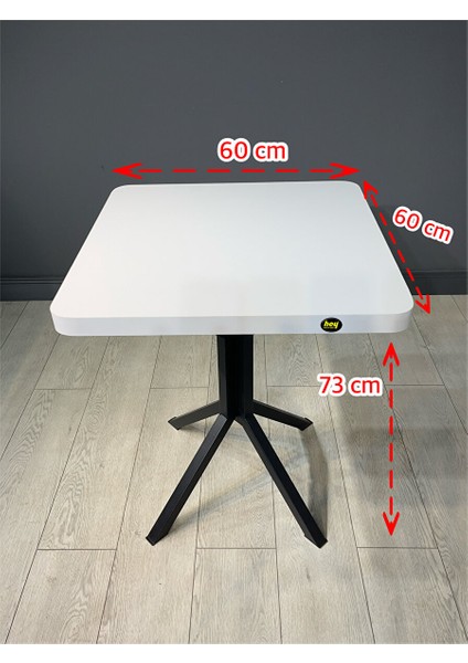 Zeren Kare Beyaz Balkon Masası Mutfak Yemek Masası 60 cm fırsatları