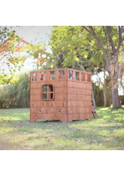 Ahşap Dublex Köpek Kulübesi (Teraslı)