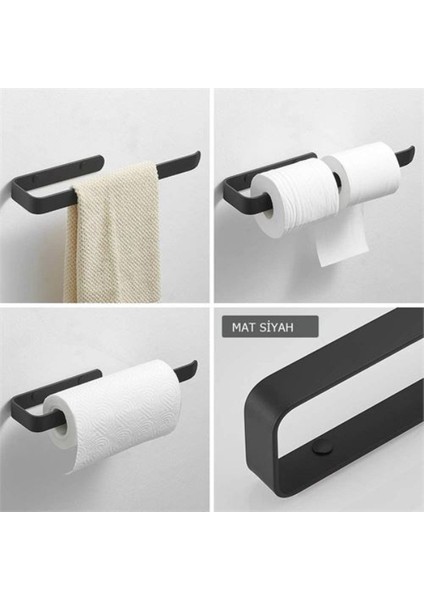 Metal Mat Siyah Havluluk