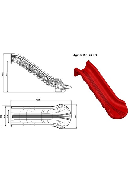 Düz Kaydırak H100