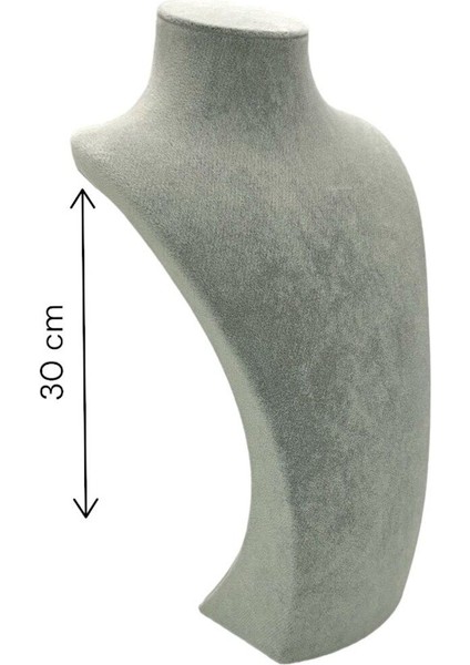 Gri Renkli 30 cm Takı ve Kolye Sergileme Standı, Şık ve Kullanışlı Tasarım
